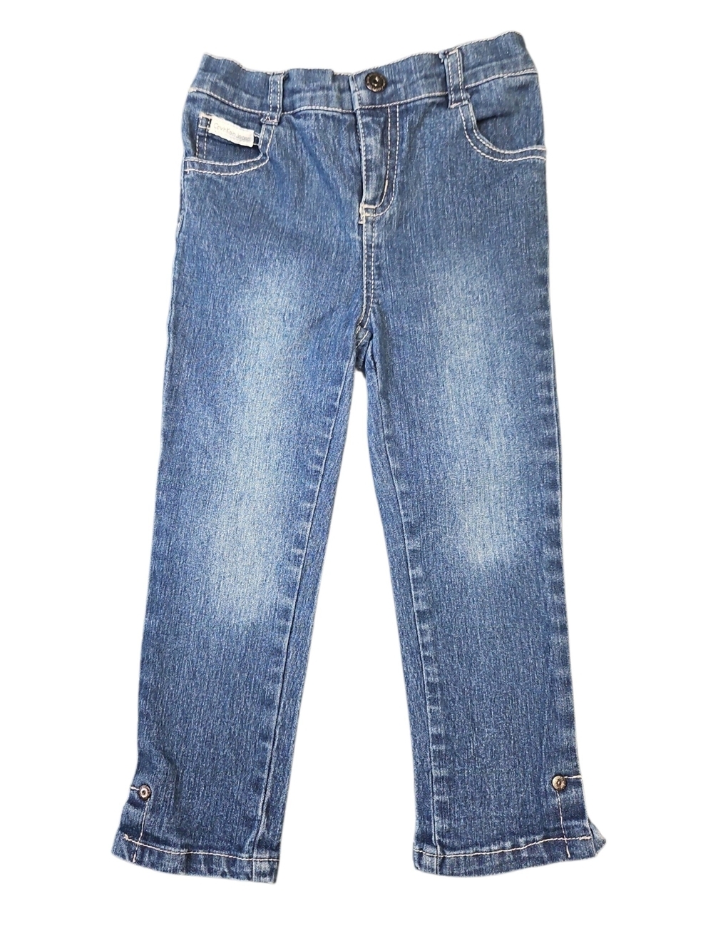 Calvin Klein Baby Toddler Straight Leg Distressed Blue Jeans Size 24 Months